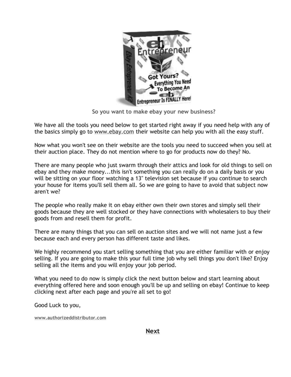 Product picture EBAY Entrepreneur Kit